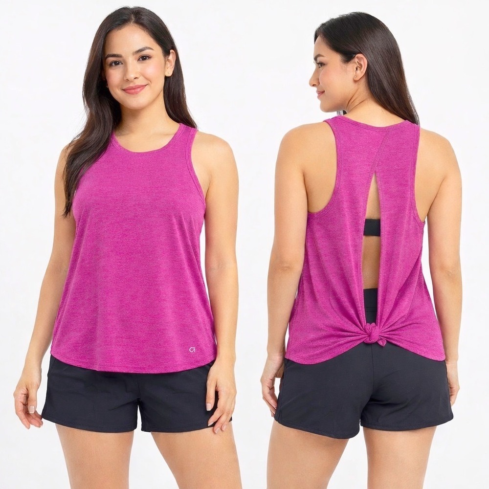 GapFit Rose Verbena Tie Back Tank Pink XS Activewear Athleisure Yoga Gym 102-78